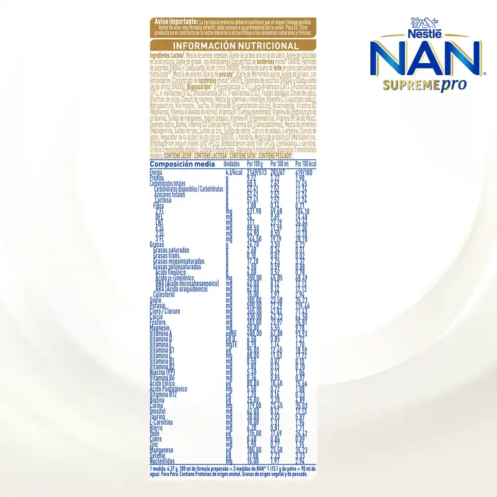 Fórmula infantil NAN SUPREMEPRO 1 x 400g