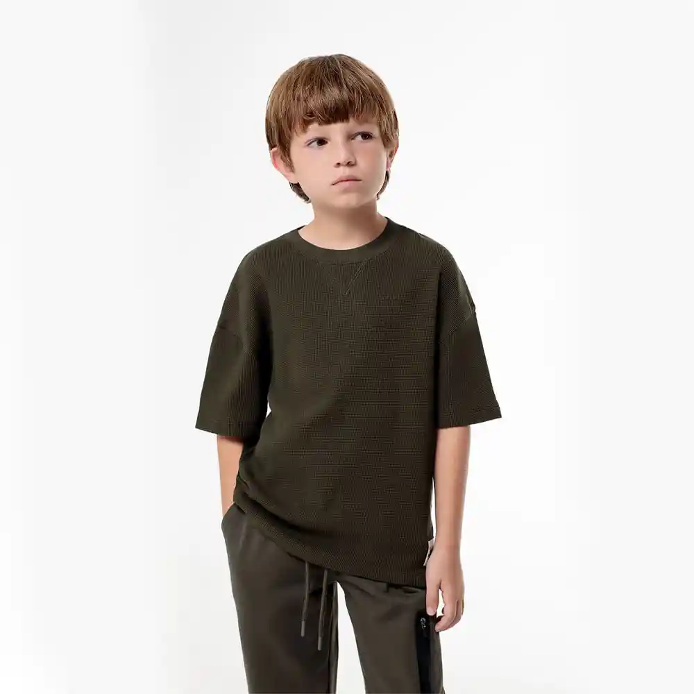 Camiseta Manga Corta en Algodón Kids Masculino Lepid Gef Talla 4