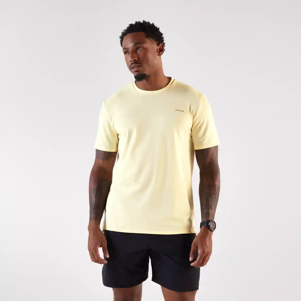Camiseta Running Transpirable Hombre Kiprun Run 500 Amarillo