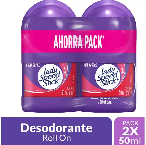 Desodorante Mujer Lady Speed Stick Floral Fresh 48H 50 mL x 2