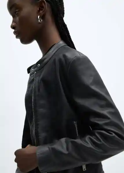 Chaqueta Moto Negro Talla 28 Mujer Mango