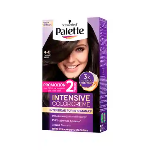 Palette Tinte Intensive Color Creme Castaño Medio 4-0 100 mL