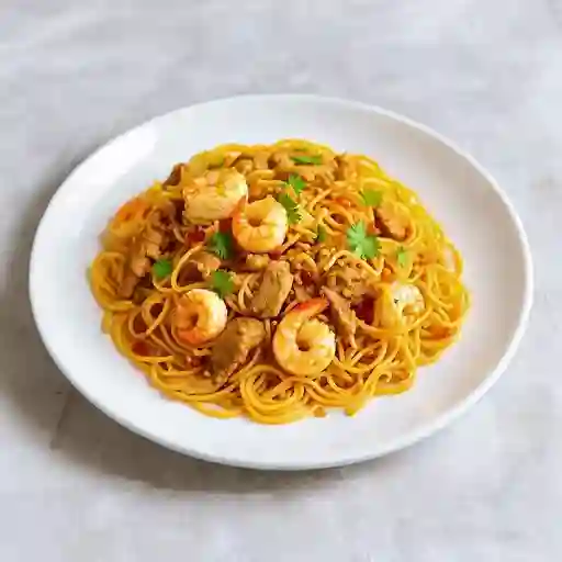 Arroz chino(chaufan) + spaguetti mediano