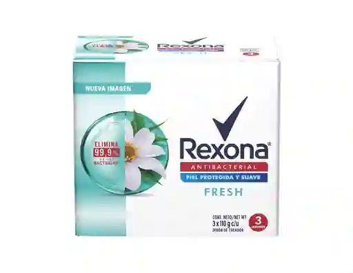 Jabon Antibacterial Fresh Rexona Tripack