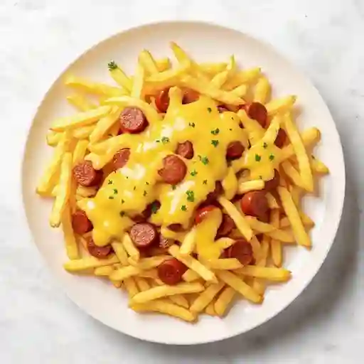 SALCHIPAPA CON QUESO