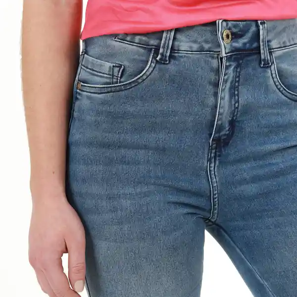 Jean Ilussion Tiro Medio Bota Recta Azul Talla 10 - 570749