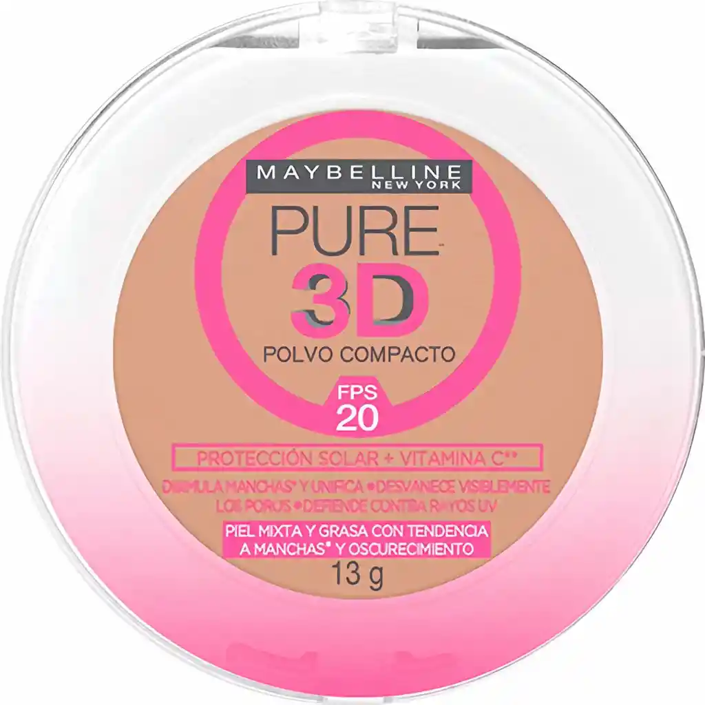 Maybelline Polvo Compacto Pure 3D Tono Beige