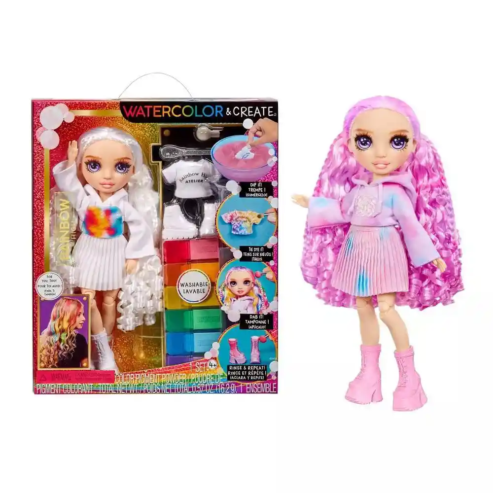 Muñeca Rainbow High Pinta y Crea Tu Moda Ojos Morados