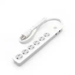 6 Outlets Surge Protector Outlet Power Strip 2ft Cord White
