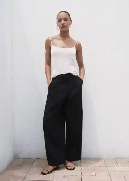 Pantalón Julia Negro Talla 44 Mujer Mango