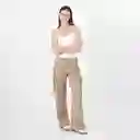 Camiseta Cuello V Manga Tiras Blanco Talla S 726580