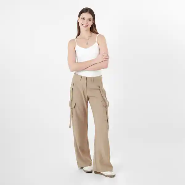 Camiseta Cuello V Manga Tiras Blanco Talla S 726580