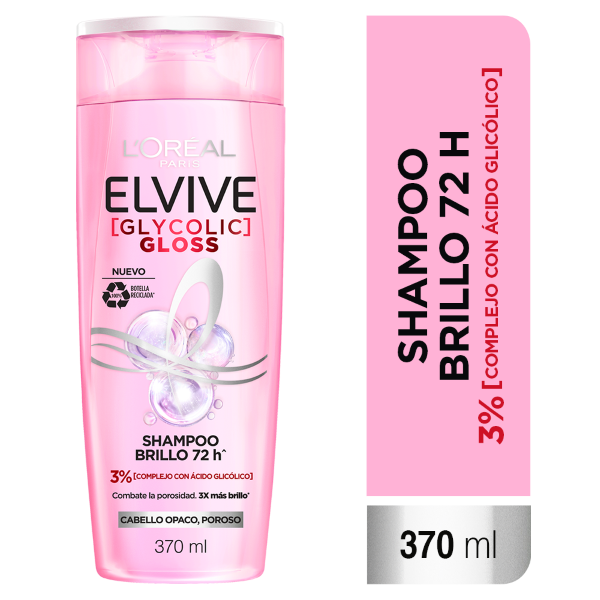 Shampoo Elvive Loreal Paris Glycolic Gloss Brillo 370 ml
