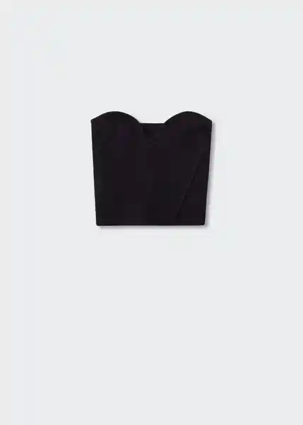 Top Bosita Negro Talla M Mujer Mango