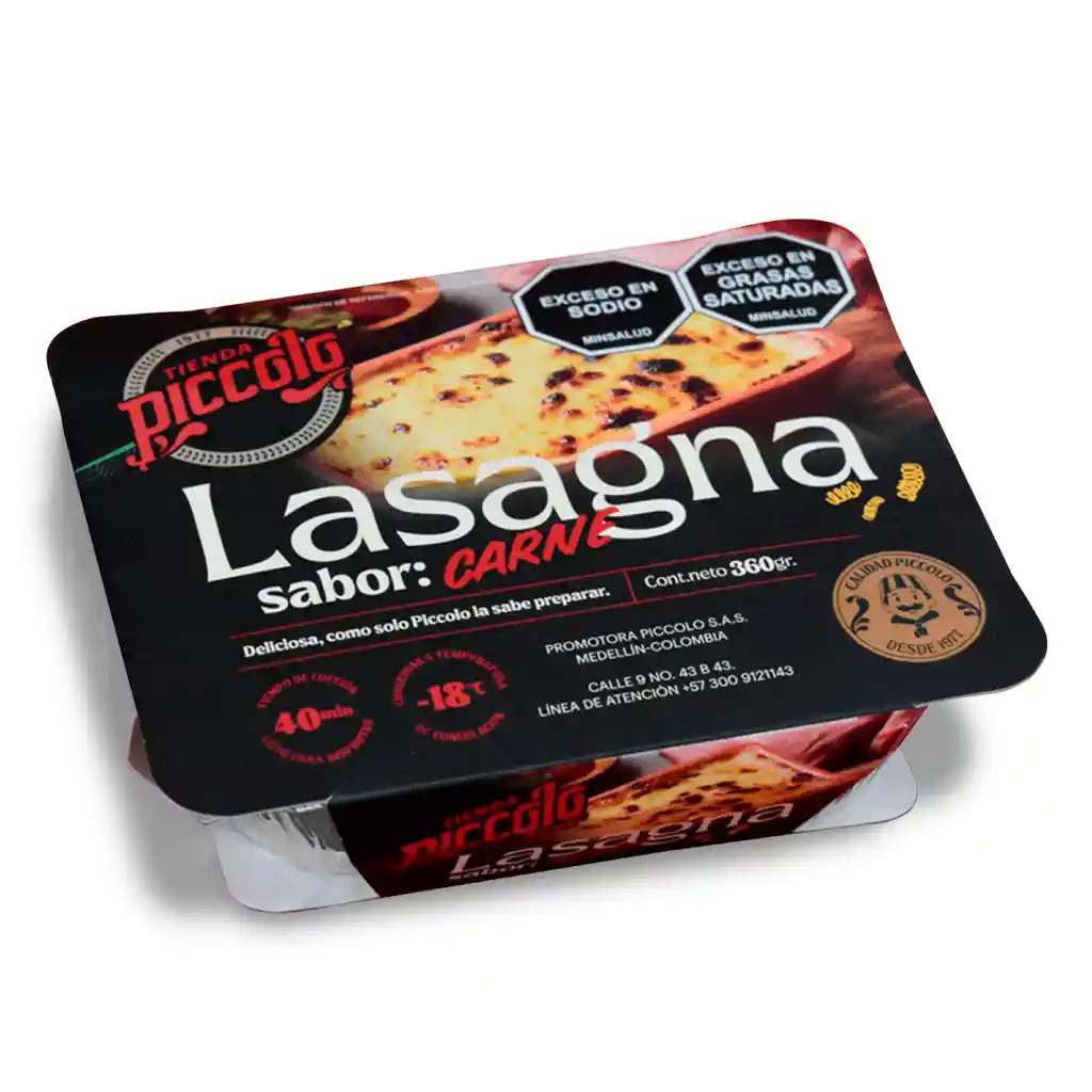 Piccolo Lasagna Congelada Carne