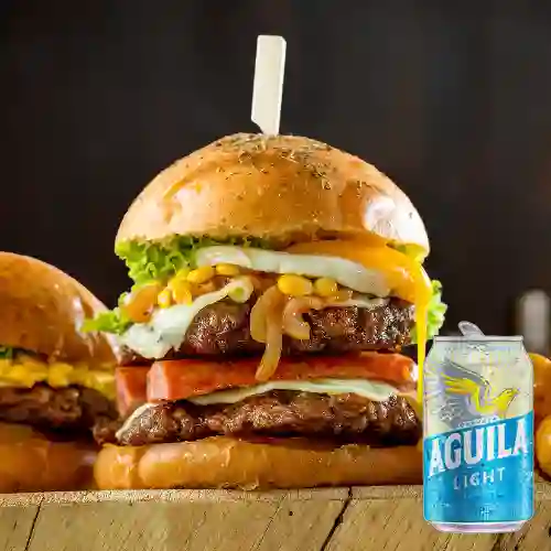 Combo Hamburguesa Megavacana + Aguila Light Lta 330ml