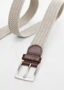 Cinturón Elástico Beige Talla 90 Hombre Mango