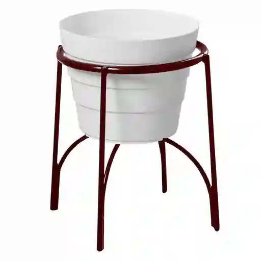Rejiplas Soporte Piso Arco Cobrizo + Maceta Blanco