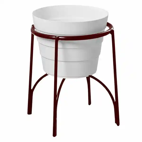Rejiplas Soporte Piso Arco Cobrizo + Maceta Blanco