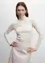 Camiseta Necky Beige Talla M Mujer Mango