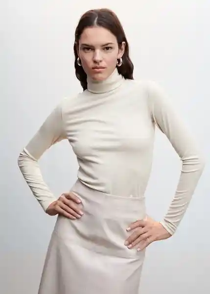 Camiseta Necky Beige Talla M Mujer Mango