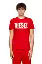 Diesel Camiseta Para Hombre T-Diegos-Ecologo Rojo Talla L