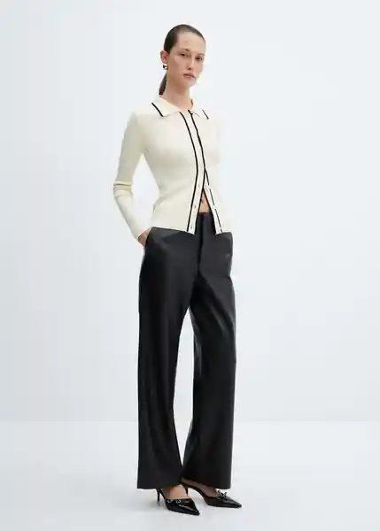 Pantalón Mali Negro Talla 36 Mujer Mango