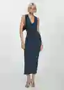 Vestido Moiso Navy Talla 24 Mujer Mango