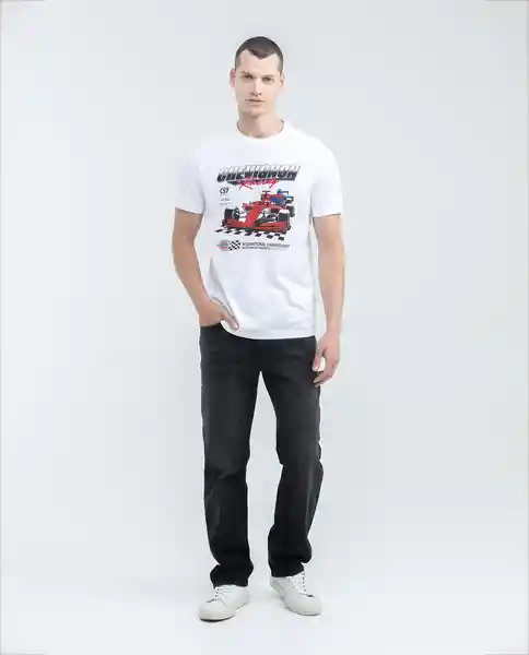 Camiseta Racecar Masculino Blanco 0 Claro XXL Chevignon