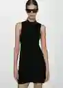 Vestido Sesete Negro Talla M Mujer Mango