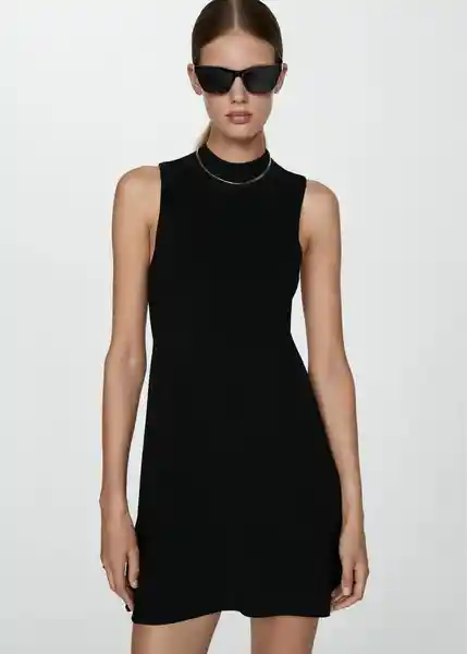 Vestido Sesete Negro Talla M Mujer Mango