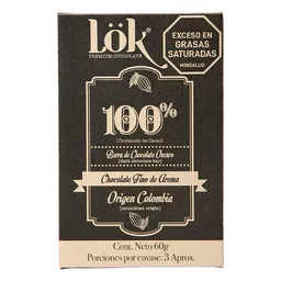 Lok Premium Products Barra Chocolate Oscuro 100%