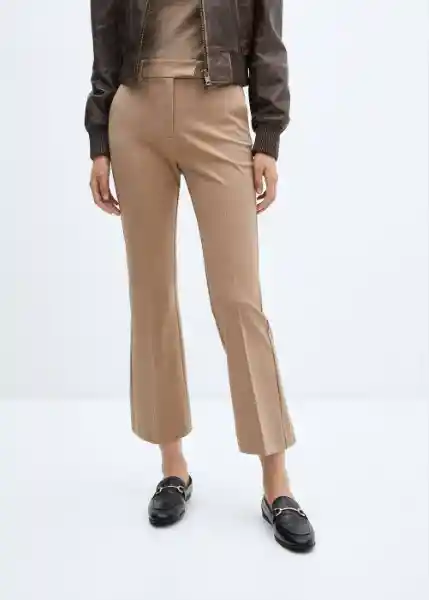 Pantalón Emily Camel Talla 38 Mujer Mango