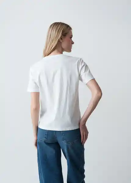 Camiseta Mujer Crudo Puro Claro Talla M 403G046 Naf Naf