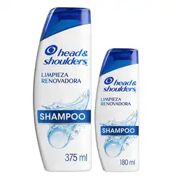 Shampoo Head Shoulders Limpieza Renovadora Control Caspa 375 ml + Shampoo Head Shoulders Limpieza Renovadora Control Caspa Champu Head and Shoulders 180 ml