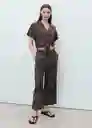 Pantalón Life Marrón Talla L Mujer Mango
