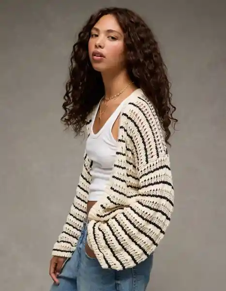 Suéter Tejido Mujer Negro Talla Medium 1557032 American Eagle