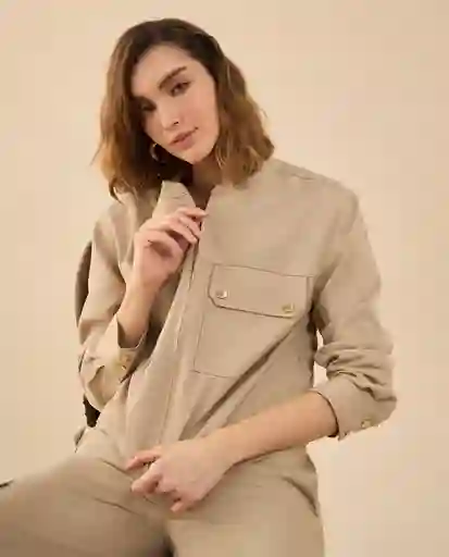Chaqueta Beige Pardo Claro Talla M 422G010 Esprit