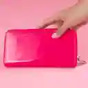 Cartera Larga Para Mujer Tipo Charol Rosa Miniso