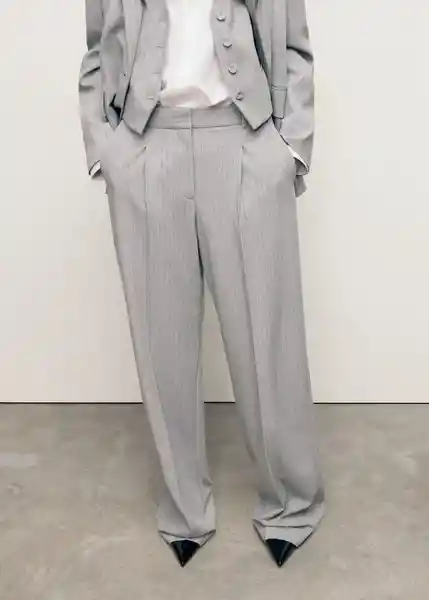 Pantalón Bowery Gris Talla 38 Mujer Mango