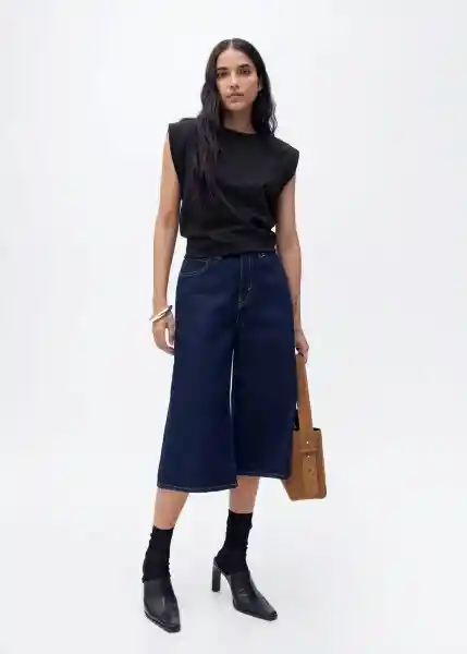 Camiseta Viri Negro Talla 18 Mujer Mango