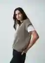 Blusa Manga Sisa Tejido Gris Aluminio Claro M/L 082G070 Naf Naf