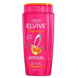 Elvive Pack Shampoo Liso Efecto Keratina Para Cabello Con Frizz