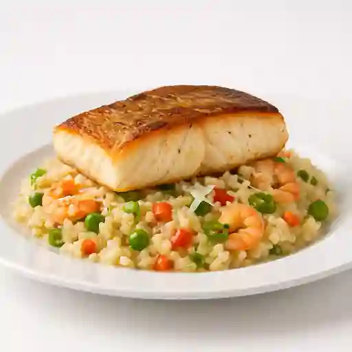 Pescado y Risotto