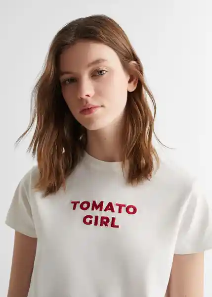 Camiseta Tomato Offwhite Talla 19 Niñas Mango