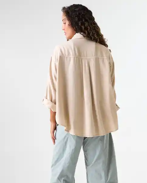 Camisa Mujer Beige Talla L 612G003_BEI131106