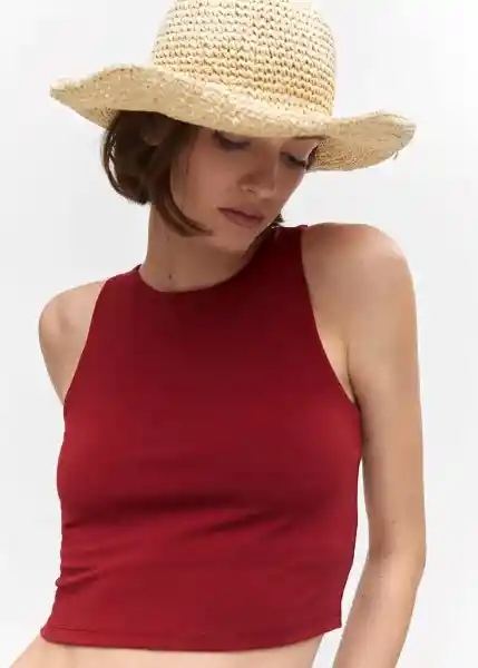 Top Ona-H Vino Talla M Mujer Mango