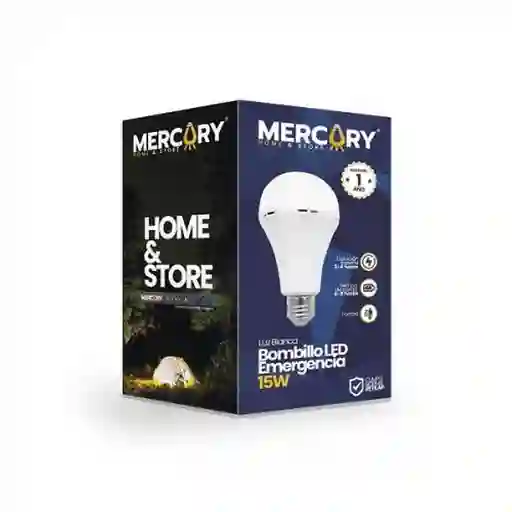 Mercury Bombillo Led Emergencia 15W 1800mah 5 Horas