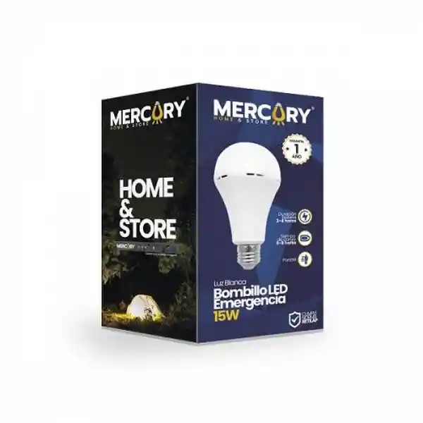 Mercury Bombillo Led Emergencia 15W 1800mah 5 Horas