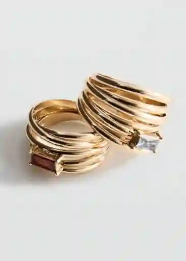 Pack Anillo Leo Oro Talla M Mujer Mango